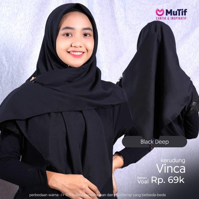 MuTif 100% ORI Voal Kerudung Vinca Segi Empat 110 x 110 Voal MuTif
