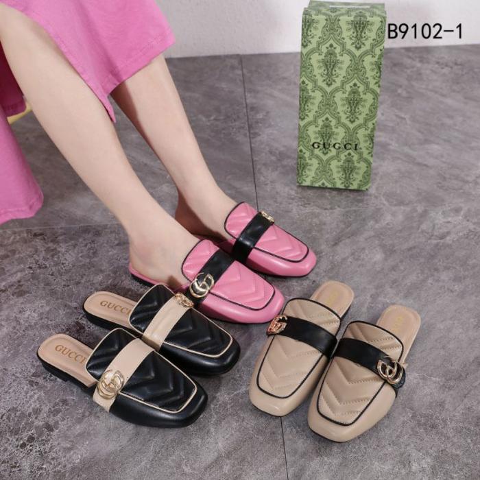 Leather Matelasse Loafers #B9102-1 Leather GG Canvas Loafers