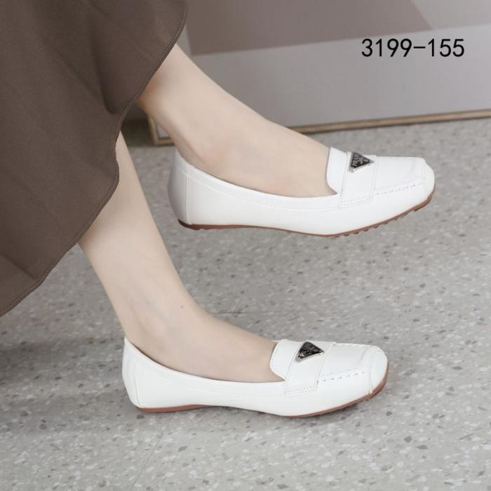 Jual PRADA 3199-155 Leather Flat Shoes Murah