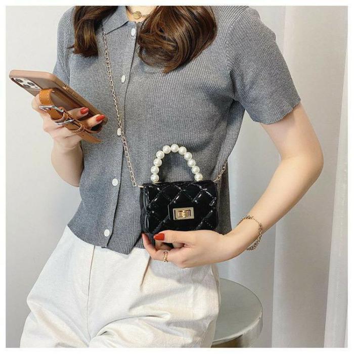 Mini Jelly Bag [ Black/Hitam ] Tas Wanita Kecil Mungil Anak Terbaru