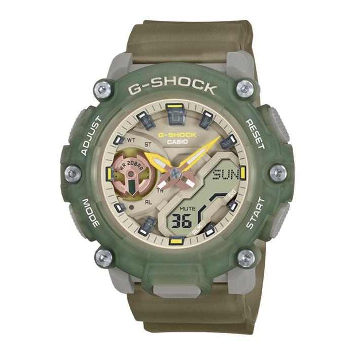 JAM TANGAN WANITA CASIO G-SHOCK ORIGINAL PEACEFUL OUTDOOR ANALOG DIGITAL HIJAU KARET GMA-S2200PE-3A