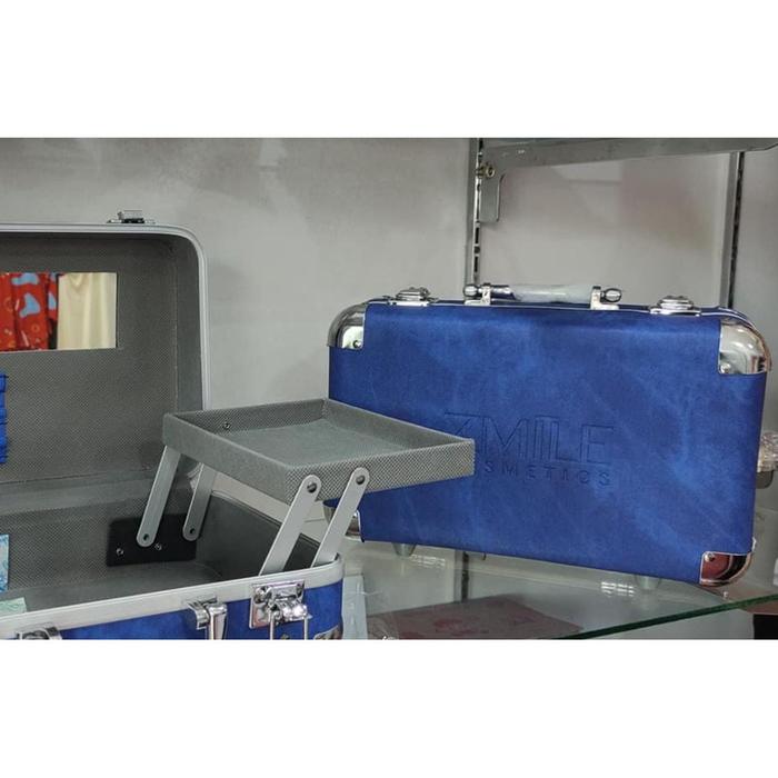 Zmile Cosmetics Makeup Bag Traveler Blue Mewah Tas Kosmetik Premium