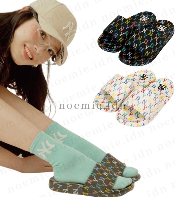 MLB monogram mound rainbow slipper