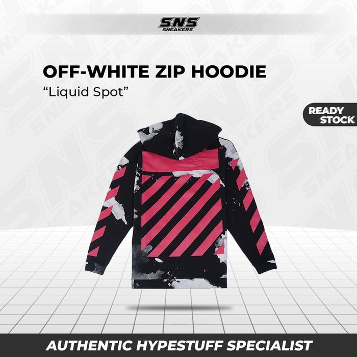 Off White Liquid Spot Zipper Hoodie 100% Original Authentic
