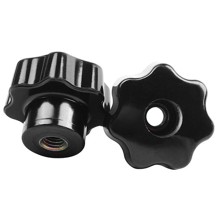 5 Pieces Black Star Grip Knobs, Female Thread Diameter 8Mm, Head