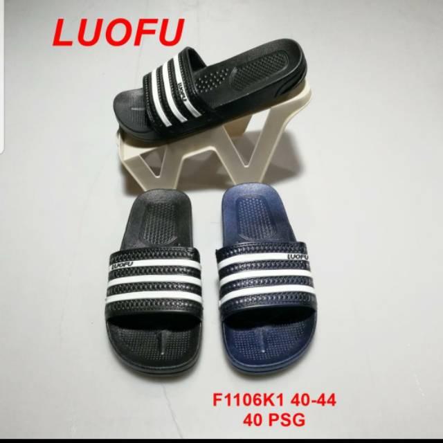 RENIRISTYA SANDAL PRIA LUOFU - SANDAL SELOP PRIA GARIS GARIS F1106