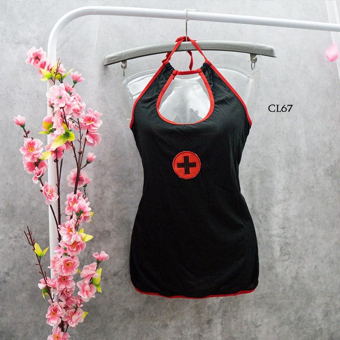 Kostum Suster Hitam Sexy Lingerie Cosplay Black Nurse Cl67