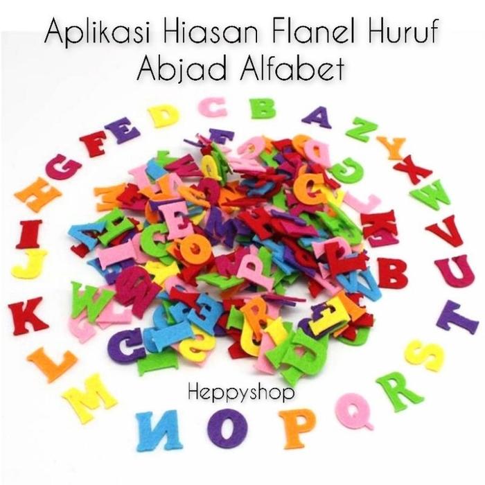 Aplikasi Hiasan Flanel Huruf Abjad Alfabet
