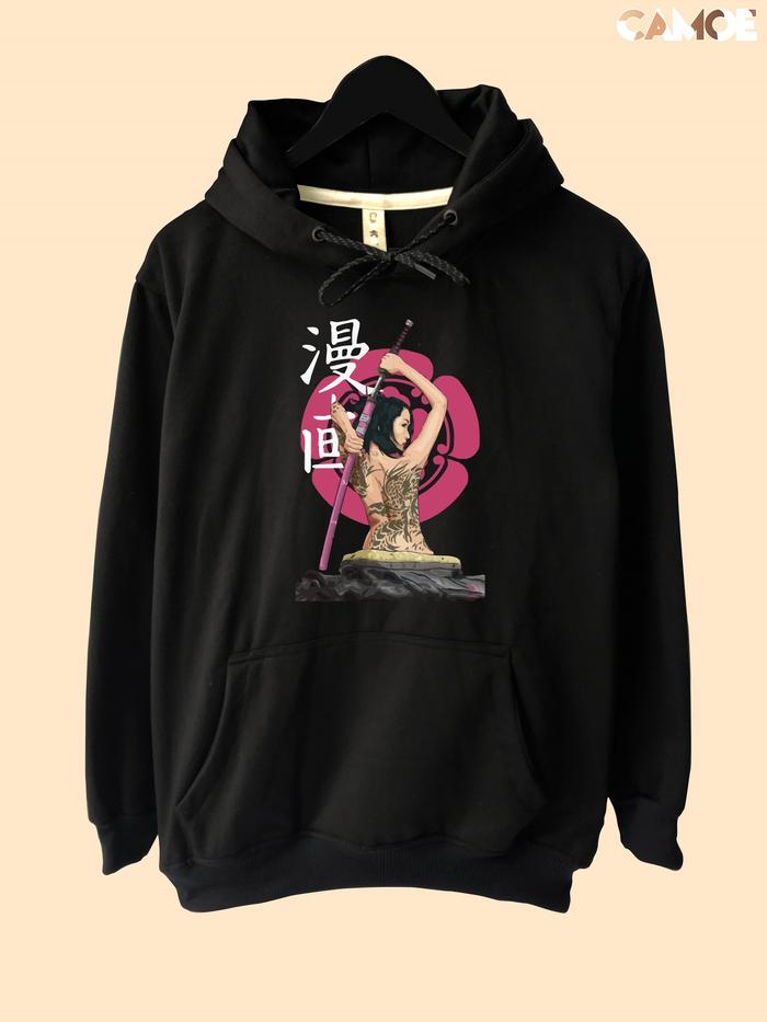 Jaket Hoodie Premium CAMOE Japan Yakuza Flower Girl