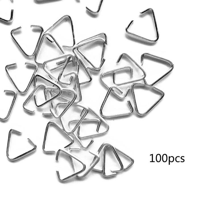 SUP 100Pcs Triangle Open Jump Rings Iron Pinch Clip Bail Hang Drops