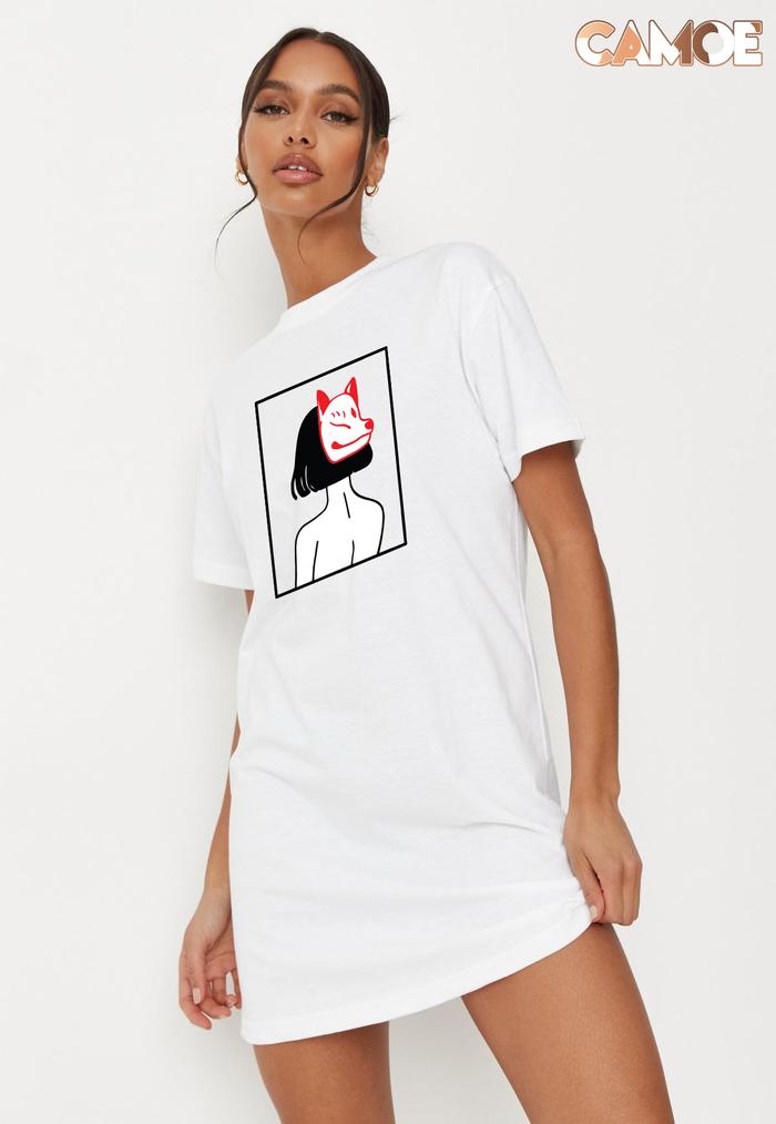 Kaos Tshirt Dress CAMOE Anime Fox Kitsune Girl