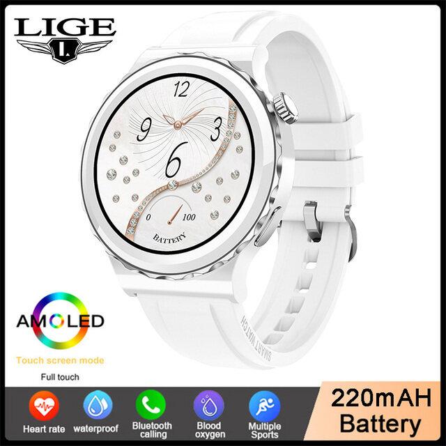 Diskon LIGE Asli Jam Tangan Pintar Pria AMOLED Layar Sentuh Penuh Jam
