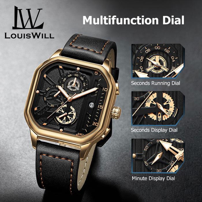 Promo LouisWill Jam Tangan Pria Jam Tangan Quartz Pria, Arloji Kasual