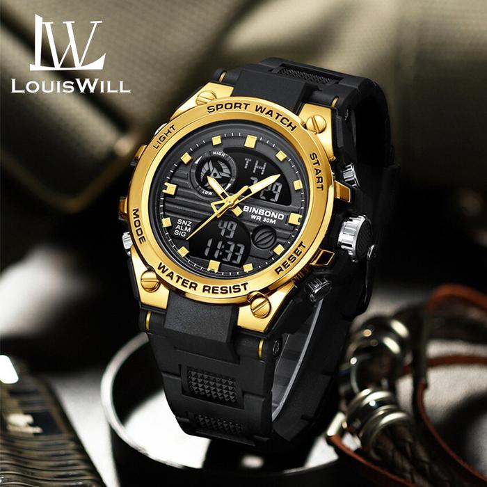 Diskon LouisWill Jam Tangan Pria Gerakan Elektronik Jam Tangan Fashion