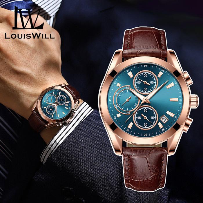 Diskon LouisWill Jam Tangan Pria Modis Jam Tangan Kasual Bisnis Jam Ta