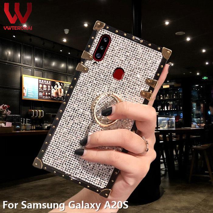 Top Kilau Mewah Wadah Persegi Berlian Berkilau Untuk Samsung Galaxy A2