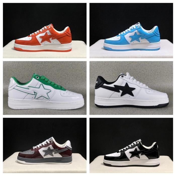 Top Mannen Bapesta Sk8 Luxury fashion sneakers patent leather retro