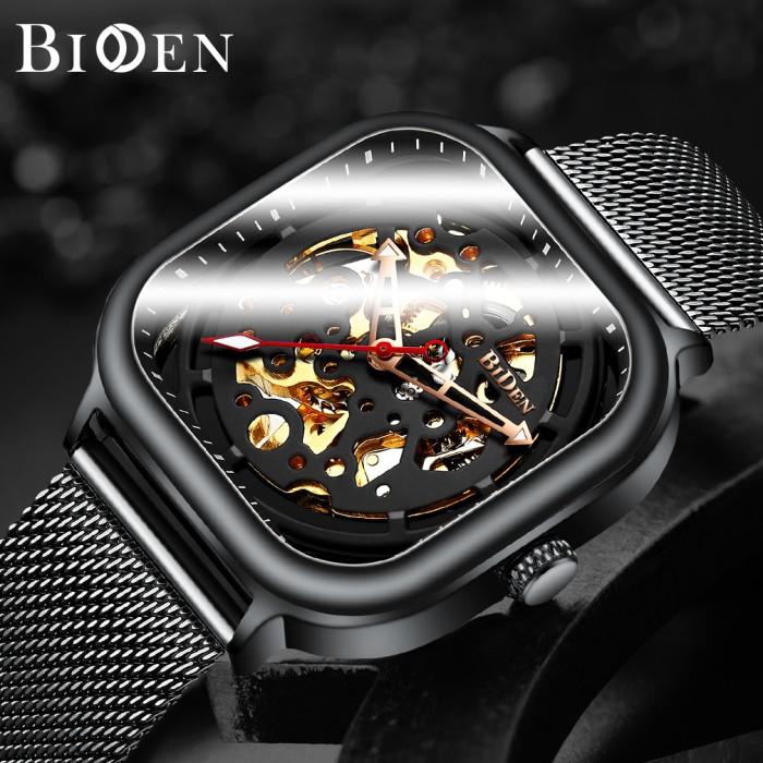 Jam Tangan Pria BIDEN Anti Air StainlessSteel Strap Mekanik Otomatis