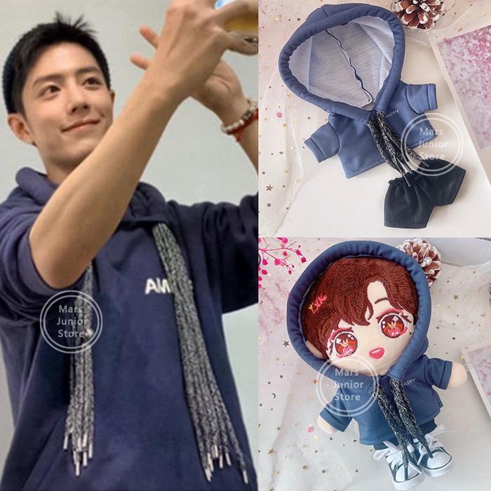 Kpop 20CM Clothes Set Sean Xiao Zhan Yibo BTS Doll Braid Hoodie Toy