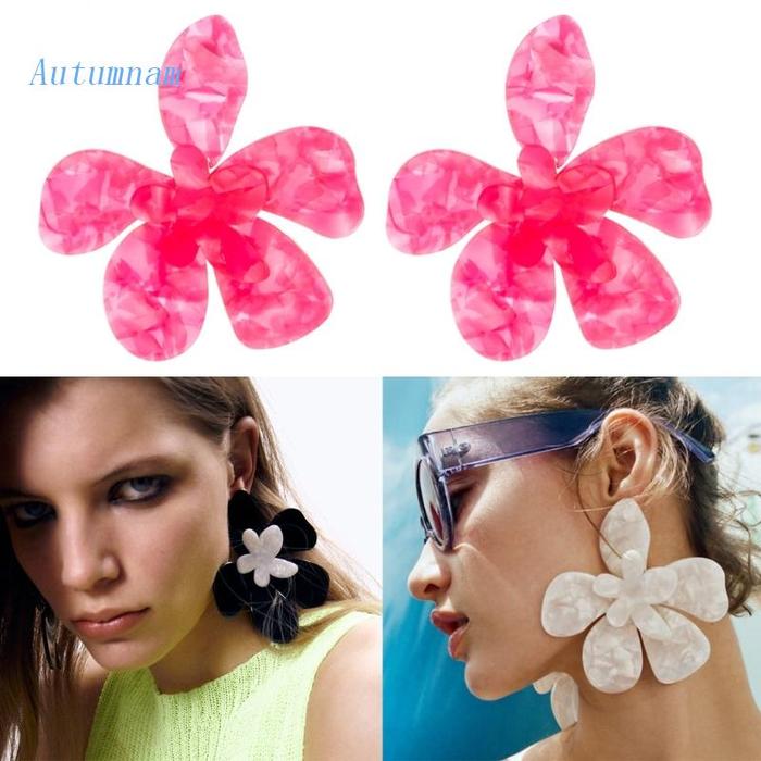 Autu Bunga Besar Anting Pejantan Berlebihan Bunga Akrilik Anting