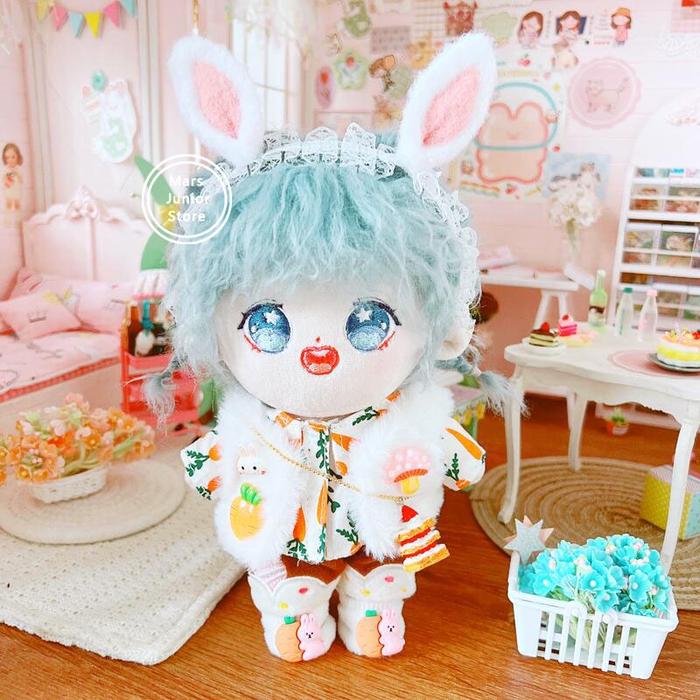 20CM Doll Clothes Mushroom Bunny Vest Headband EXO Lisa Jennie TNT