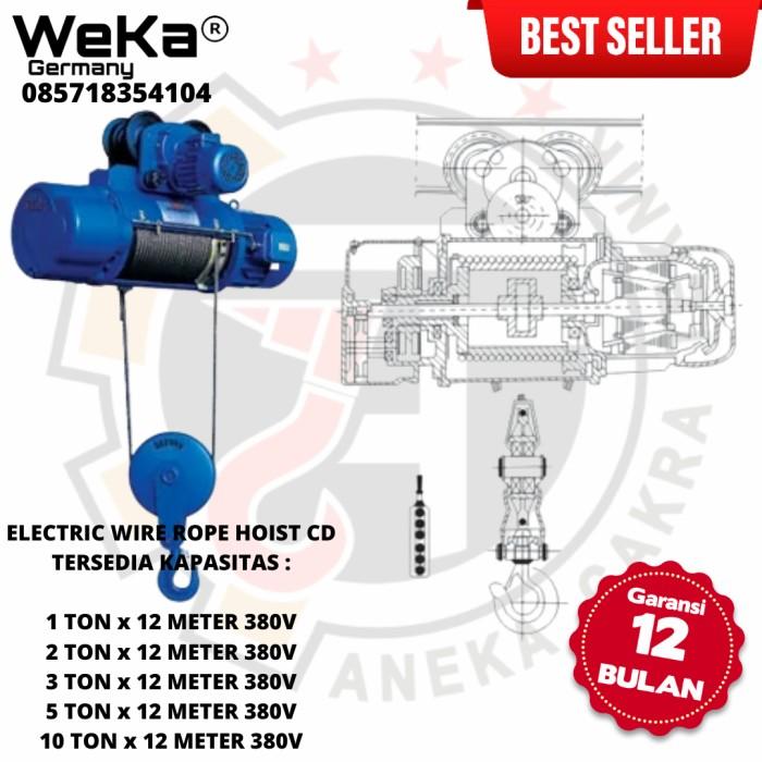 Electric wire rope hoist crane 5 ton x 12 meter WEKA GERMANY Best