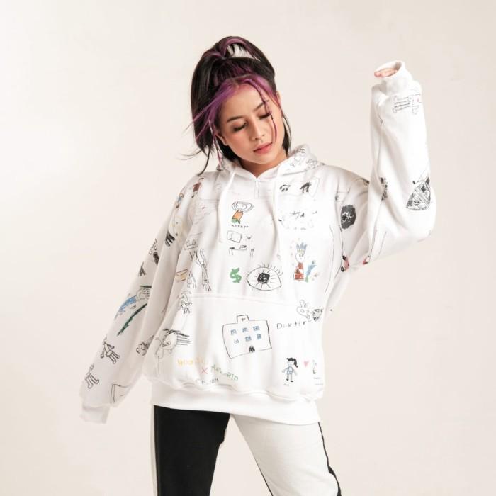 Fhh014- Hoodie Hoodieku X Awkarin Special Editions White