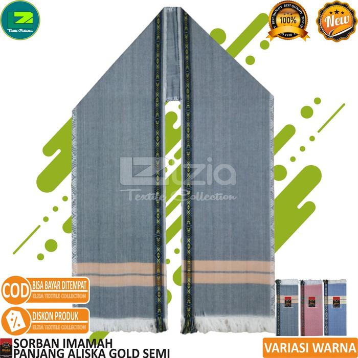 SORBAN PANJANG SORBAN ALISKA JUMBO GOLD SOFT WARNA