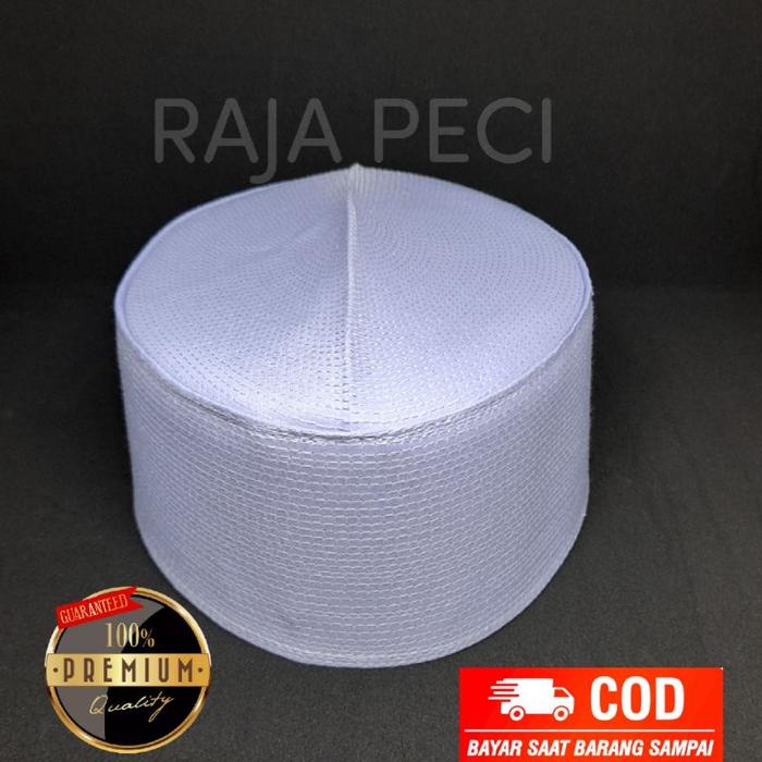 MURAAAHH !! Peci batok putih tinggi 9cm & pendek 7,5cm l songkok l