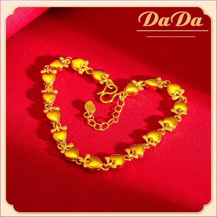 Hongkong Asli Emas 24k 9999/Gelang Pola Glossy Stroberi Wanita / Gelan