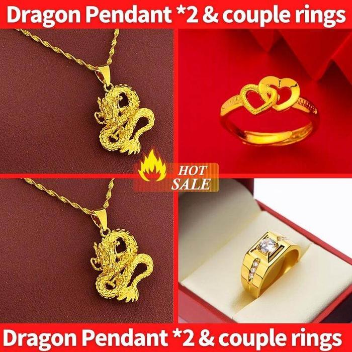 DMY Jewelry Kalung Emas Tua Asli Ada Surat Liontin Naga - COD