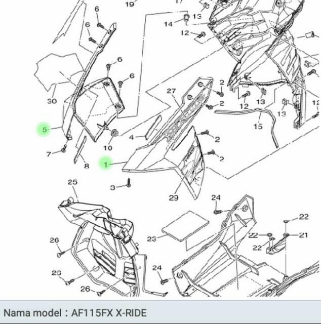 " Cover Sayap Body Depan Xride X-Ride X Ride 115 Satuan Kanan Atau