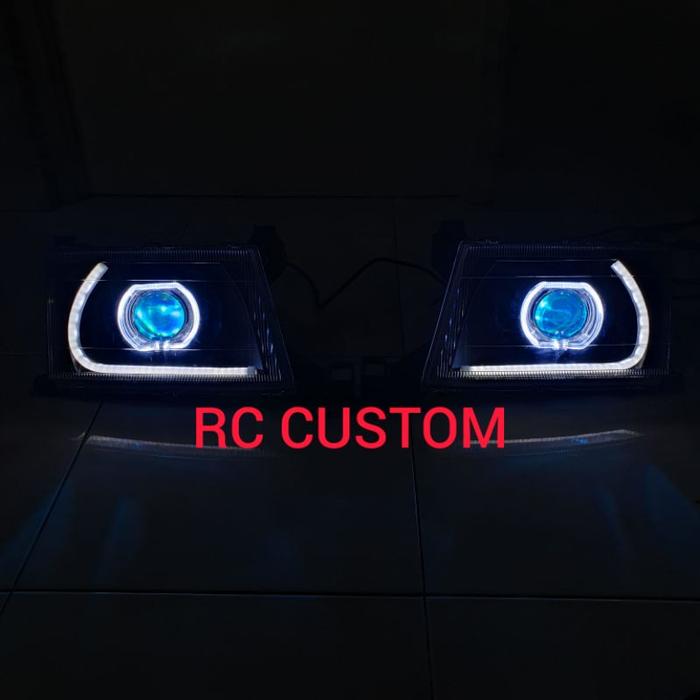 " Headlamo Kijang Lgx Kapsul Tahun 2000 Custom Projector Biled Shroud