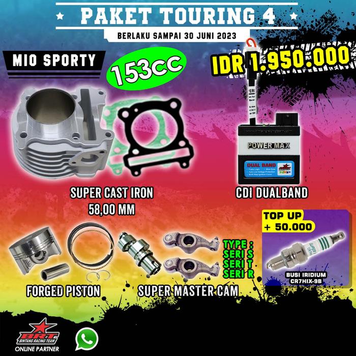 " Brt Paket Bore Up Touring 4 Mio Sporty - Blok Piston - Master