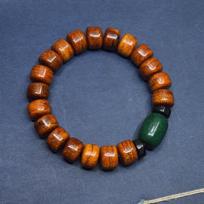 Tibet Yak Bone Gelang Lingkaran Tunggal Bodhi Wenwan Rosario Pria Dan