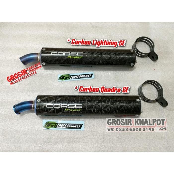 " Silincer Knalpot Racing Original Aitech & Corse Project Carbon Asli