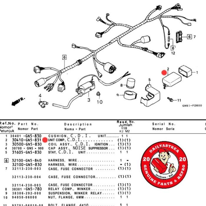 " Cdi Unit Honda Astrea Grand Bulus Sabit Impressa Original Ori Ahm