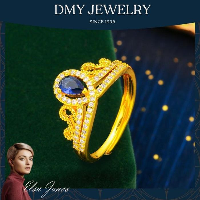 DMY Jewelry Cincin Emas 2 Gram Asli/Cincin Cewek Model Terbaru/Cincin