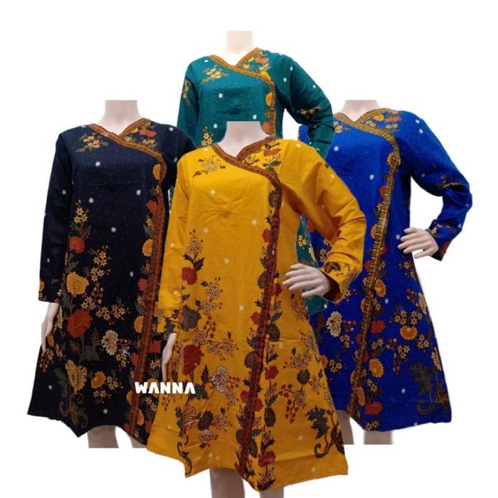 TUNIK BATIK CANTIK KEKINIAN model ATASAN BATIK WANITA ELEGAN TERBARU