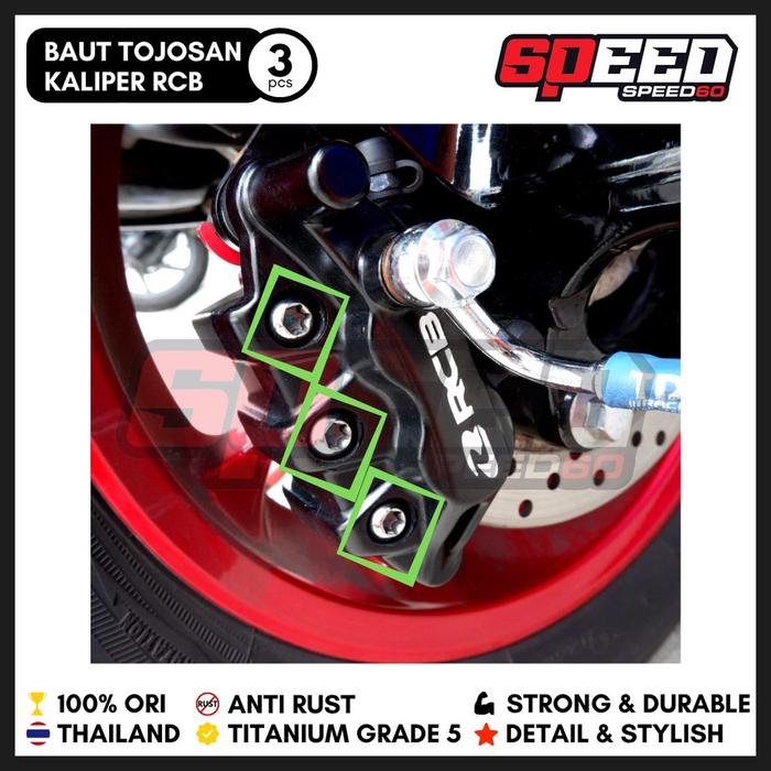 Baut Tojosan Kaliper RCB Titanium Grade 5 Probolt Thailand King Nut