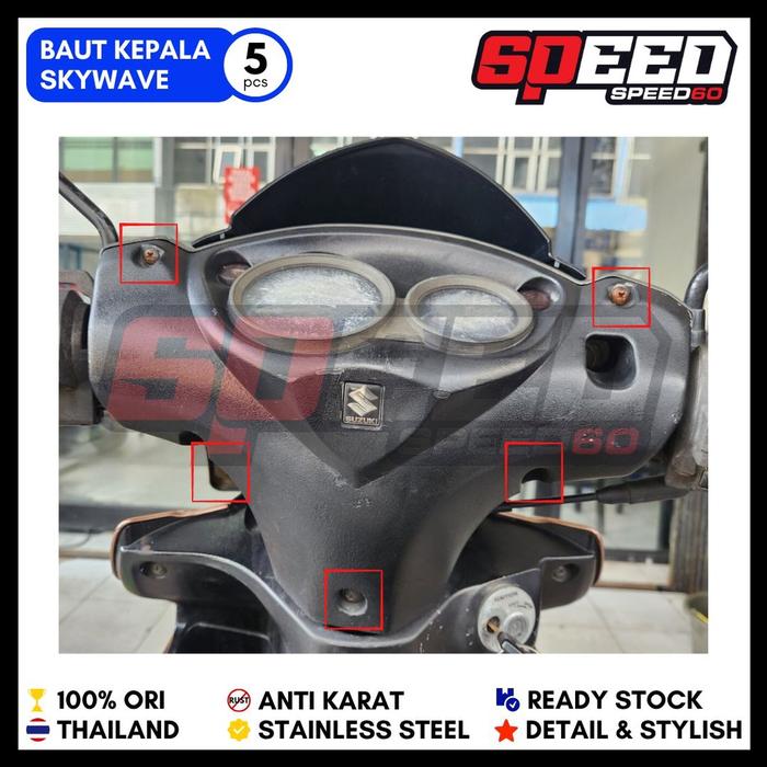 Baut Kepala Body Suzuki Skywave Probolt Thailand Stainless King Nut