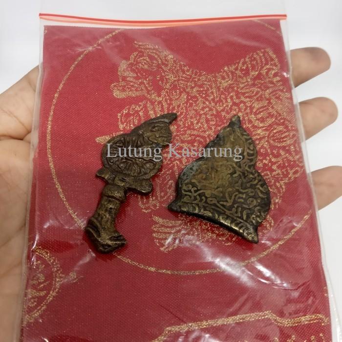 keris semar kuningan plus saputangan antik