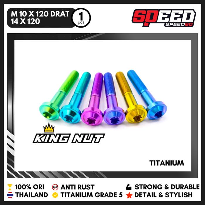 Baut M 10 x 120 Drat 14 x 120 Titanium Probolt Grade 5 King Nut