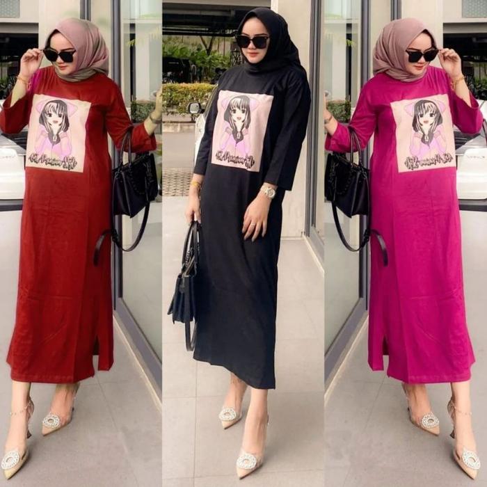 LONG TUNIC / TUNIK PANJANG MUSLIM/ ATIKA - CP/ KASUAL MAXI DRES