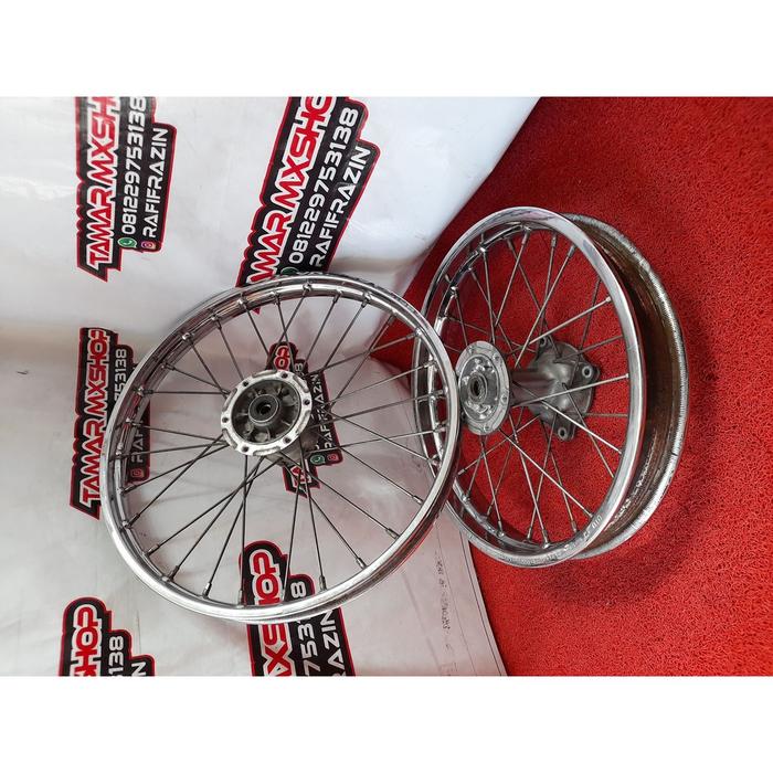 VELG SET KAWASAKI KLX RING 19/16 PNP ORIGINAL BEKAS COPOTAN MOTOR