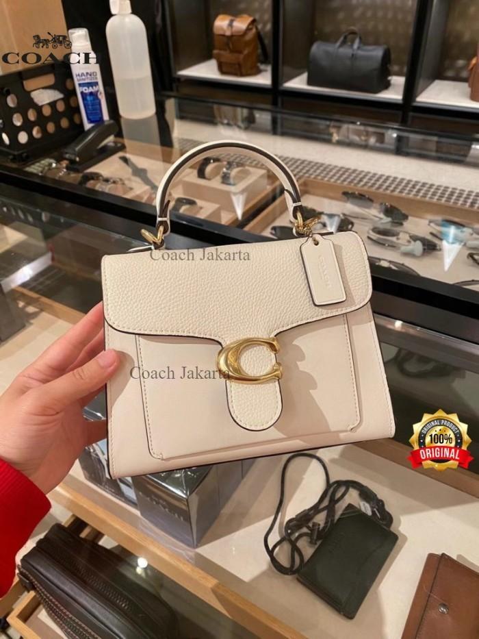 Tas Wanita Coach Tabby Top Handle 20 Colorblock White