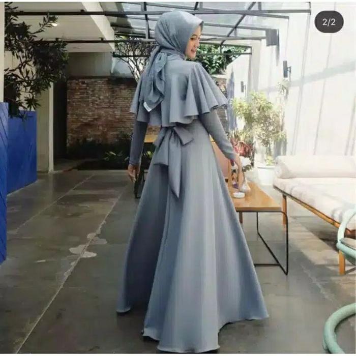 \NEW/ GAMIS Dress 70734 TITANIUM SCUBA Fashion Muslim CLARA RANA MAXI