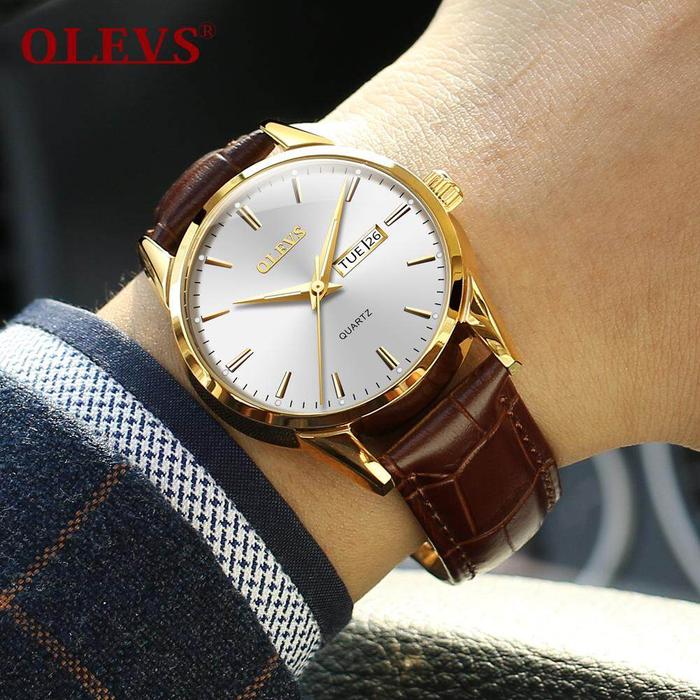 OLEVS Men's Watch Original Authentic Watch Fashion Trend Double Calend