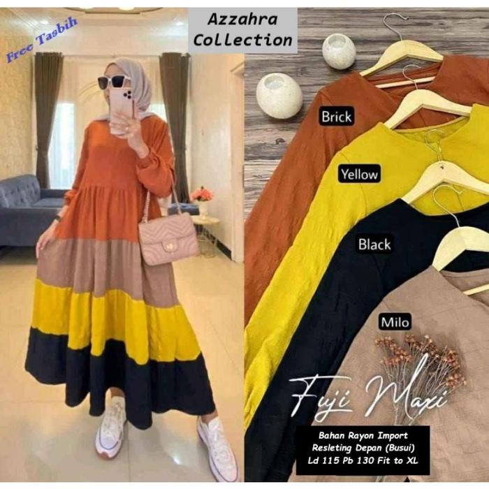 \NEW/ (COD) Gamis Midi Fuji / Gamis Midi / Gamis Midi Pelangi / Gamis