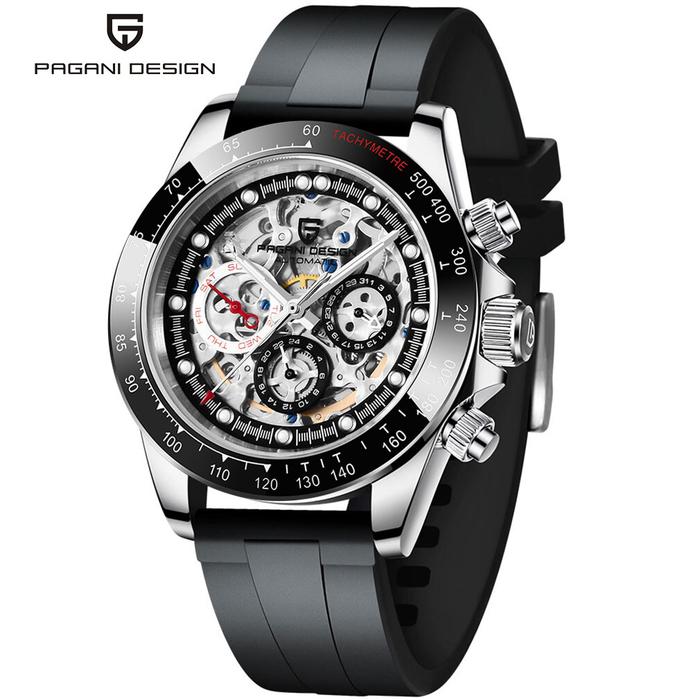 PAGANI DESIGN Rainbow Bezel Stainlsee Steel Men Watch 40mm Mechanical